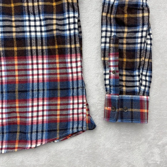 JONNIE-O Hangin Out Shirt Men's Medium Brown Black White Plaid Flannel Button Up - Picture 2 of 9